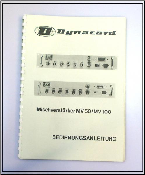 Dynacord Mischverstärker MV-50 / 100 / technische Unterlage